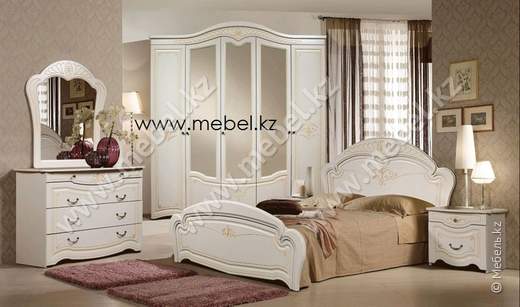 Джамиля М-2Д1 Спальня 5Д С Кроватью 160 Белый "Слониммебель"