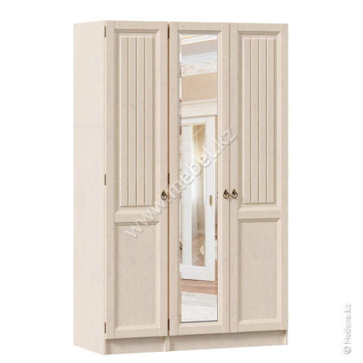 Шкаф трехстворчатый высокий с зеркалом и ящиками Амели (Дуб Прованс